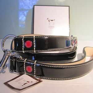 Rare Coach Dog Leash Patent Leather Grommets NWT